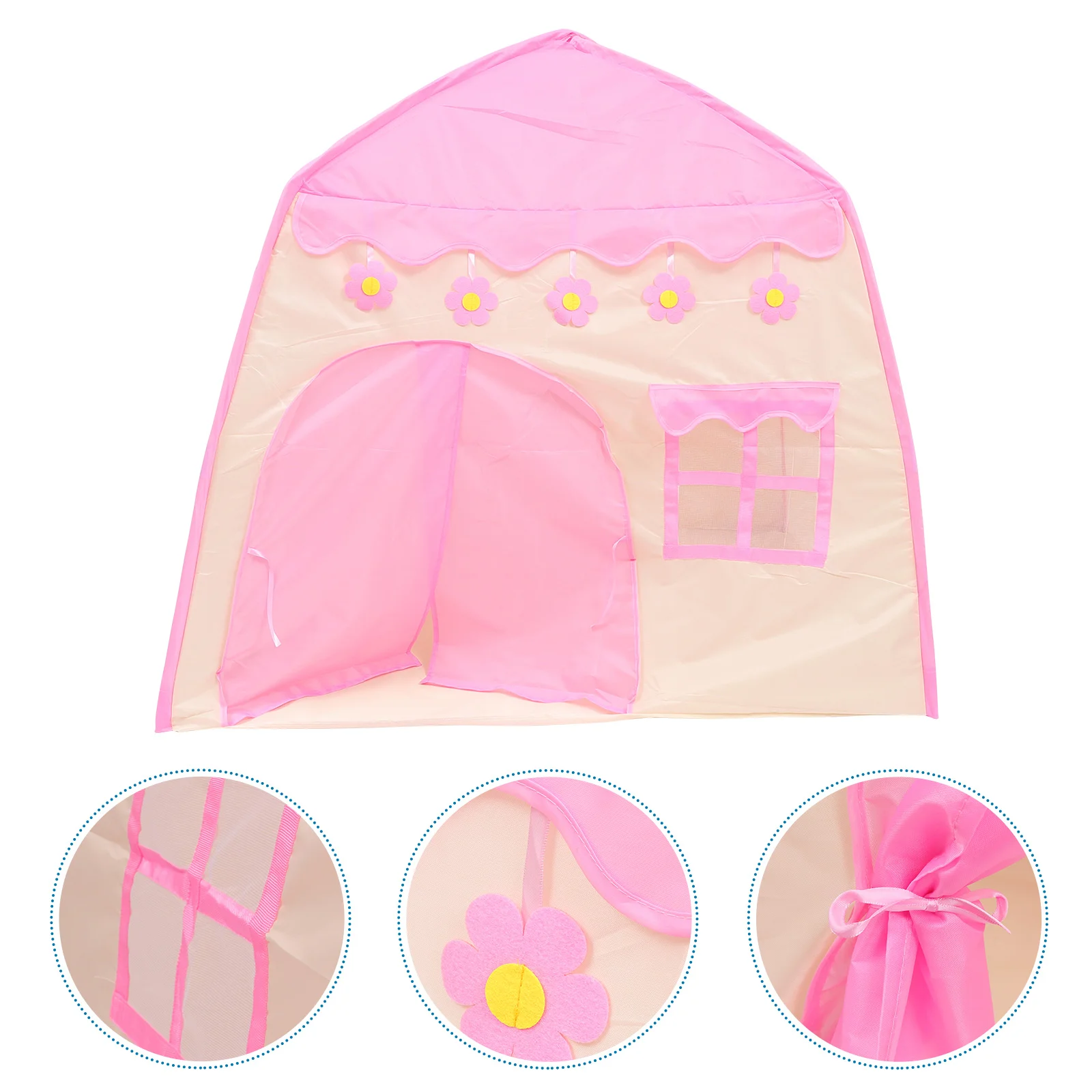 

Children Playhouse Portable Kids Tent Indoor Prince Castle Foldable Tent (Pink) game play tent kids playhouse