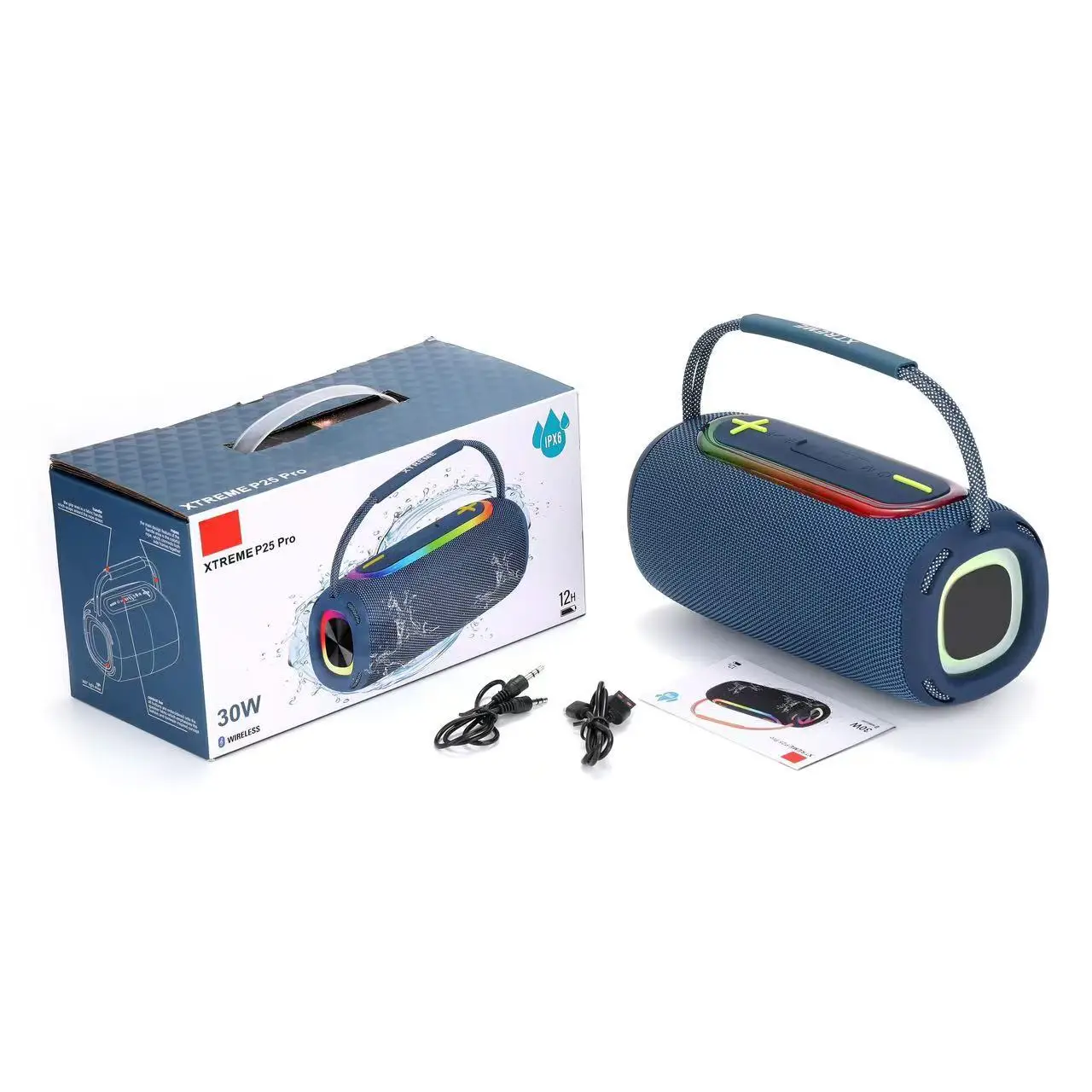 Portable High-Power Subwoofer Speaker P25 Pro Multi-Functional TWS For 5.4 Stereo Speaker RGB Lighting USB AUX Input IPX6