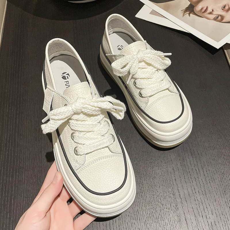 

2024 New Fashion Thick-soled Pu Shoes Heightening and Slimming Casual Loafers Women's Casual Sneakers Women Work Shoes