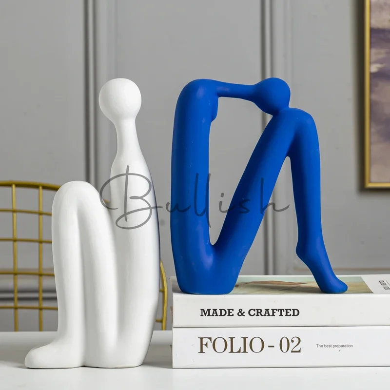 Klein blue ceramic character book relies on ornament model room living room display cabinet creativity