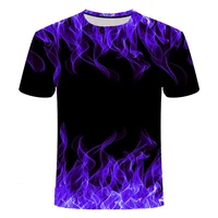 Mens T Shirt Short Sleeve Flame 3D Print Summer Oversized Breathable Fitness Sports Shirt Woman T-Shirts Outdoor Running Tops 3