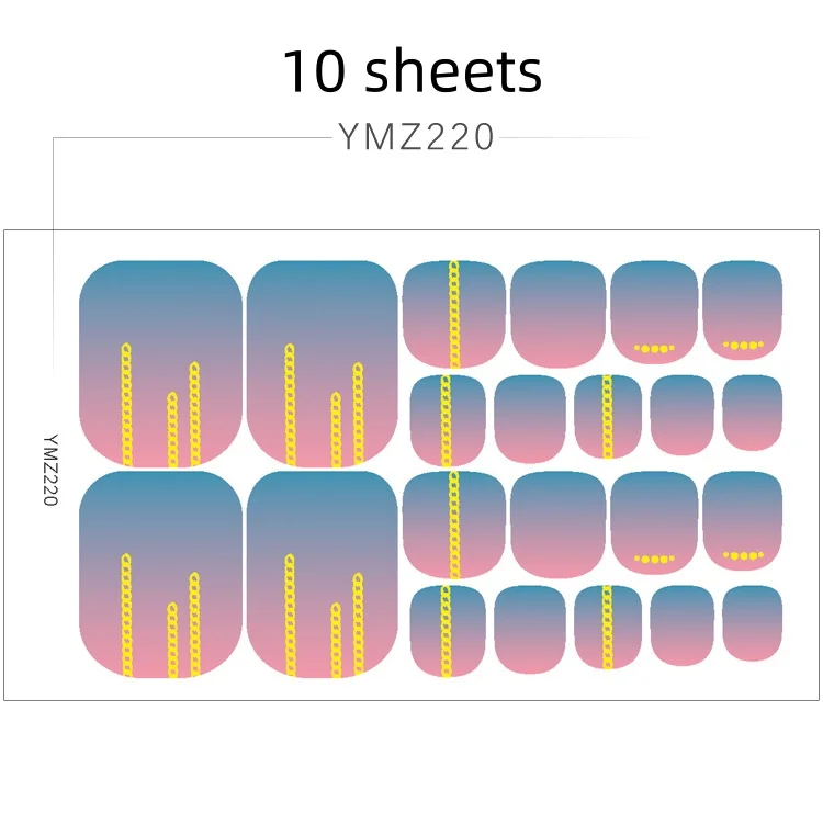 10 arkuszy/paczka brokatowe cekiny naklejka na paznokcie pełna pokrywa wodoodporna naklejka stóp tabletki na paznokcie naklejki na paznokcie Manicure DIY paznokci