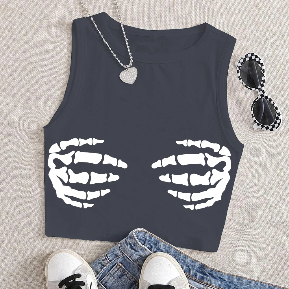 

Seeyoushy Fun Printed Embrace Skeleton Print Summer Fashion Women's Top Y2k Women's Tank Top Harajuku Sexy Women's Top Top Mujer