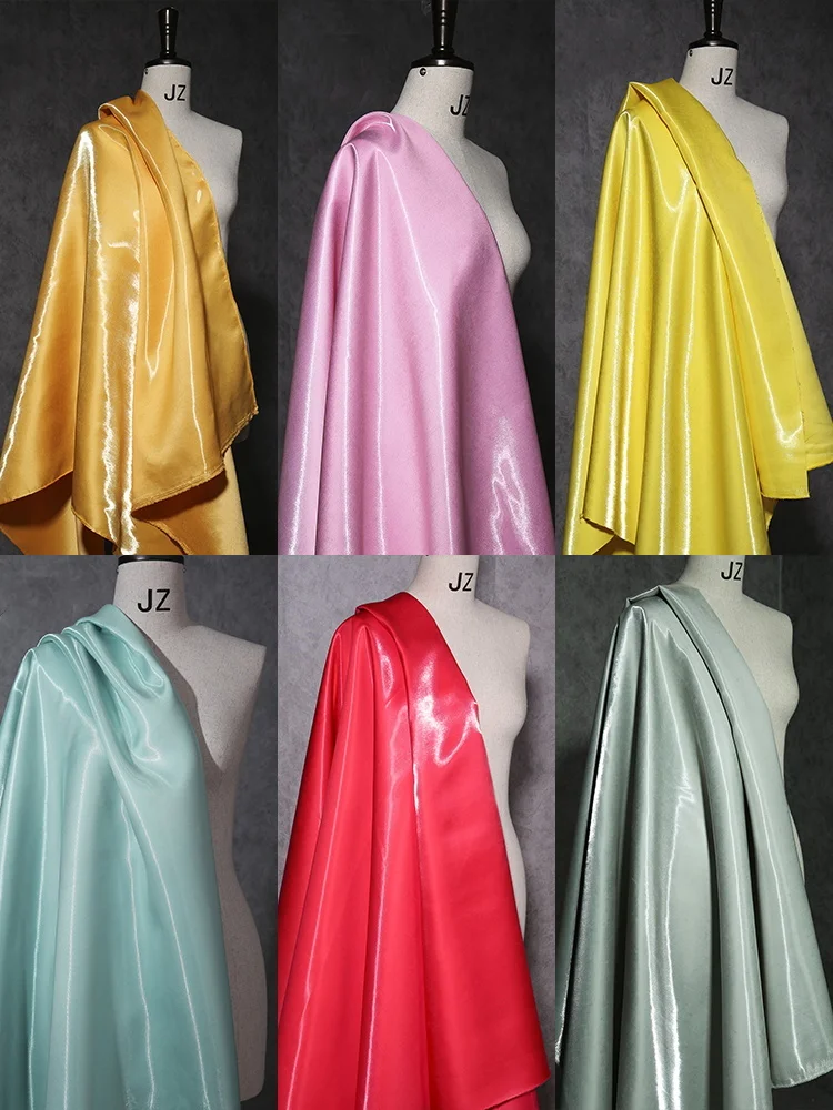 150*50cm Liquid Water Satin Fabric Light Skirt Pants Silk Smooth Crystal Satin Reflective Gift Clothing Designer Fabric