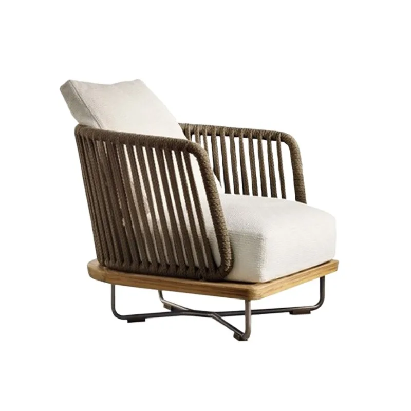 Sofa villa waterproof and sunscreen sales office outdoor aluminum alloy leisure chair rope furniture