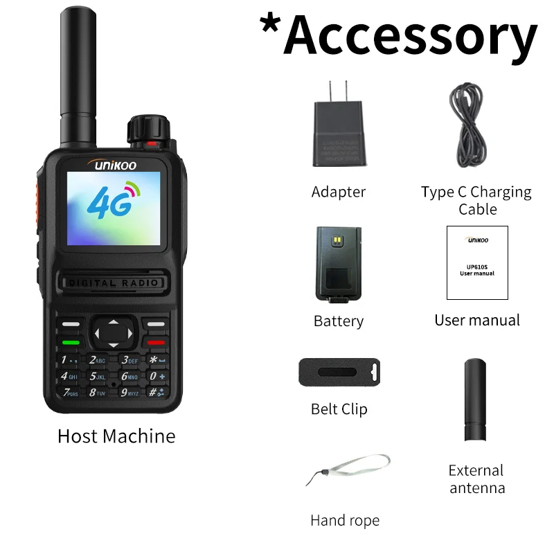 UNIKOO UP610S POC GPS Walkie Talkie 2PCS Long Range 5000 Kilometer 3000mAh Batterie 1,8" Bildschirm Typ-C 4G Netzwerk Radio Kostenlose SIM