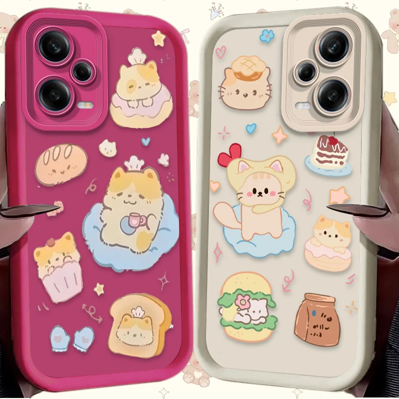 

Милый чехол для телефона с мультяшным медведем для Xiaomi Redmi Note 14 14S 12 11 Pro Plus 5G 12S 11S 10S 10 9 Redmi 14C 13C 12C 12 4G A3 A3X