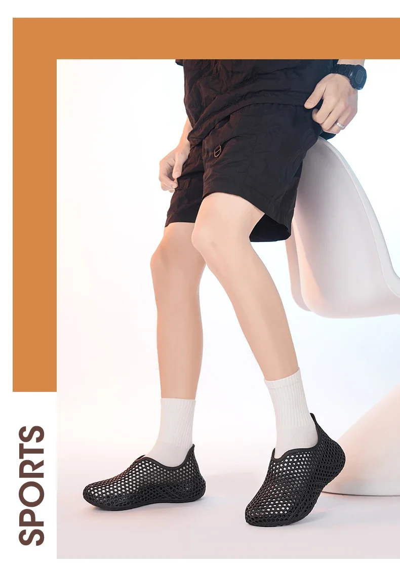 Herren Sommer Neuheit: Modische und atmungsaktive Hohlsandalen – Leichte, rutschfeste Freizeit- und Sportschuhe für den Strand – Detail 10