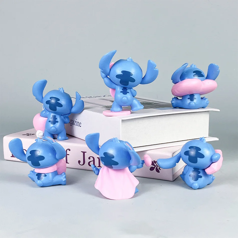 Disney Stitch Action Figure Blind Box Sweet Pink Series Display Item Toy Gift Ornament Handmade Figurine Collectible Birthd
