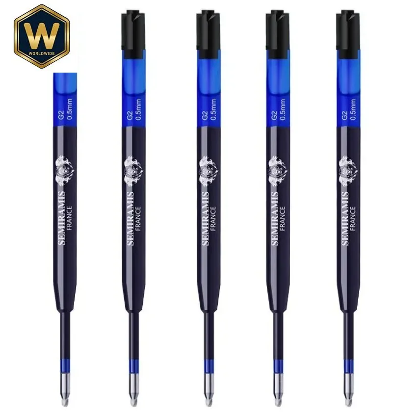 For Gen Pen Refills 2pcs/5pcs/10pcs Semiramis G2 Ballpoint Pen 0.5 Blue/Black/Red Core Rotary Replacement Rollerball Pen Core