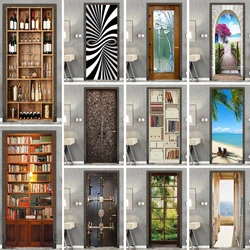 Door Stickers Decals Peel and Stick Removable Decorative Vinyl Wallpaper Waterproof Self Adhesive Wall Door Murals Covers Poster
