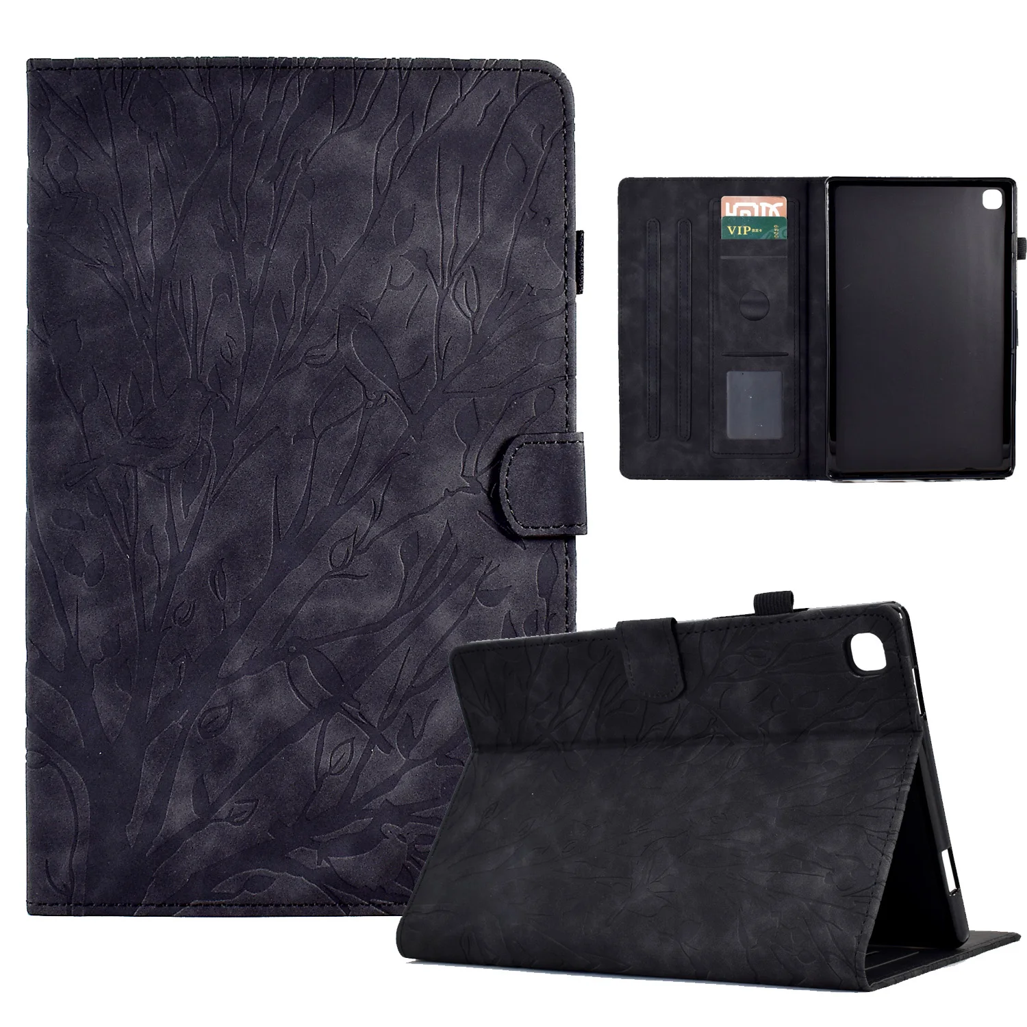 Flip leather Wealth tree embossing Cover For Apple iPad 10.2 2020 10.2 inch Card slot wallet shockproof Tablet protective cover