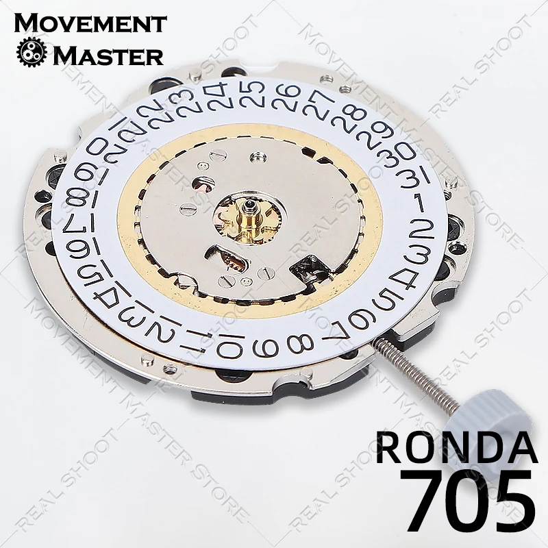 Silver Quartz Movement Date at 3 Ronda 705 Durable Watch Accessories Repair Parts for Professional Watchmakers