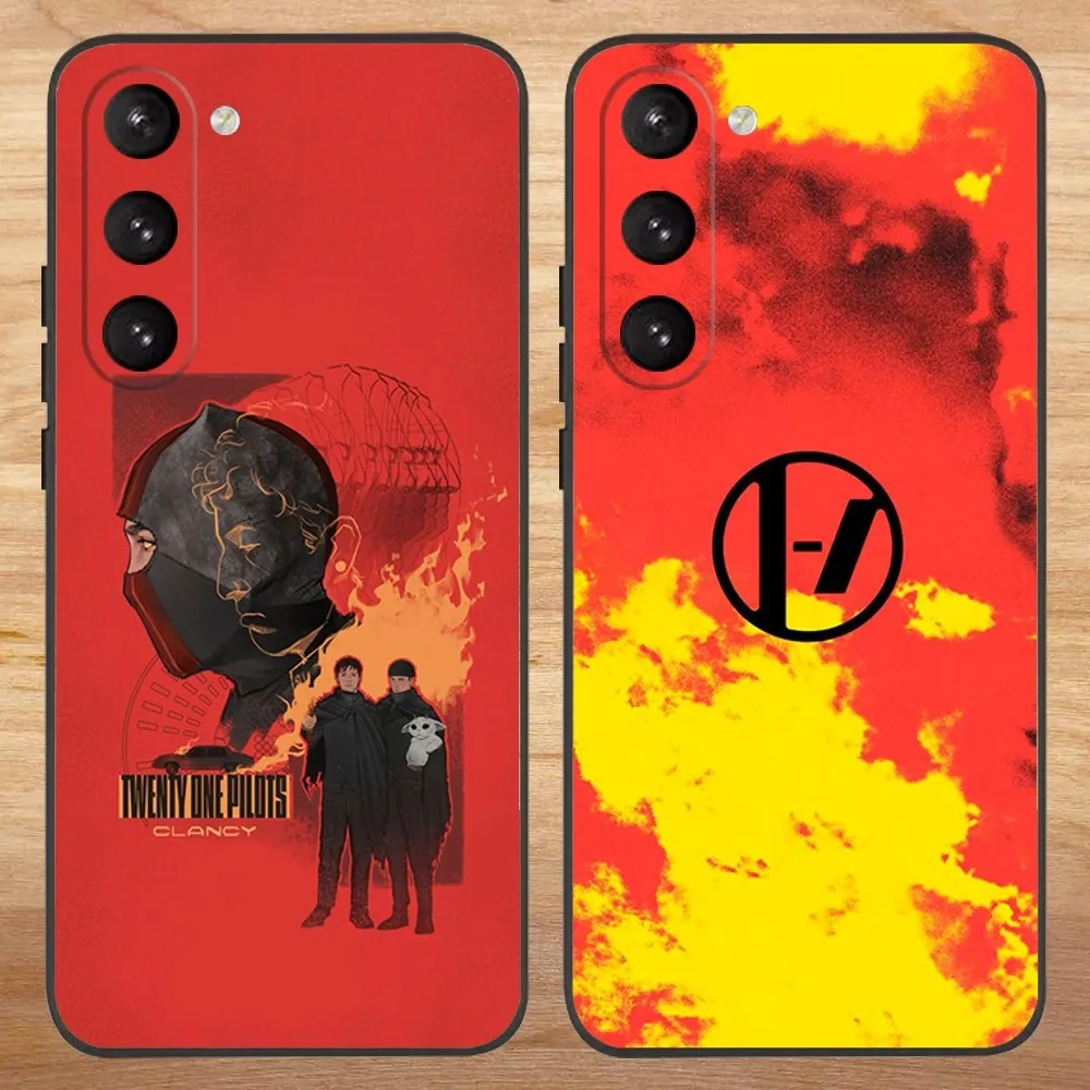 T-Twenty One P-Pilots Music Phone Case For Samsung S23,23,22,30,21,10,9,Note20 Ultra,Lite,Ultra,5G,Plus,FE,Black Soft Case