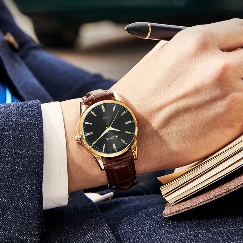 Reloj de pulsera para hombre de marca superior, nuevo reloj de negocios de lujo resistente al agua para hombre, reloj de cuarzo, relojes de cuero para hombre, reloj guapo