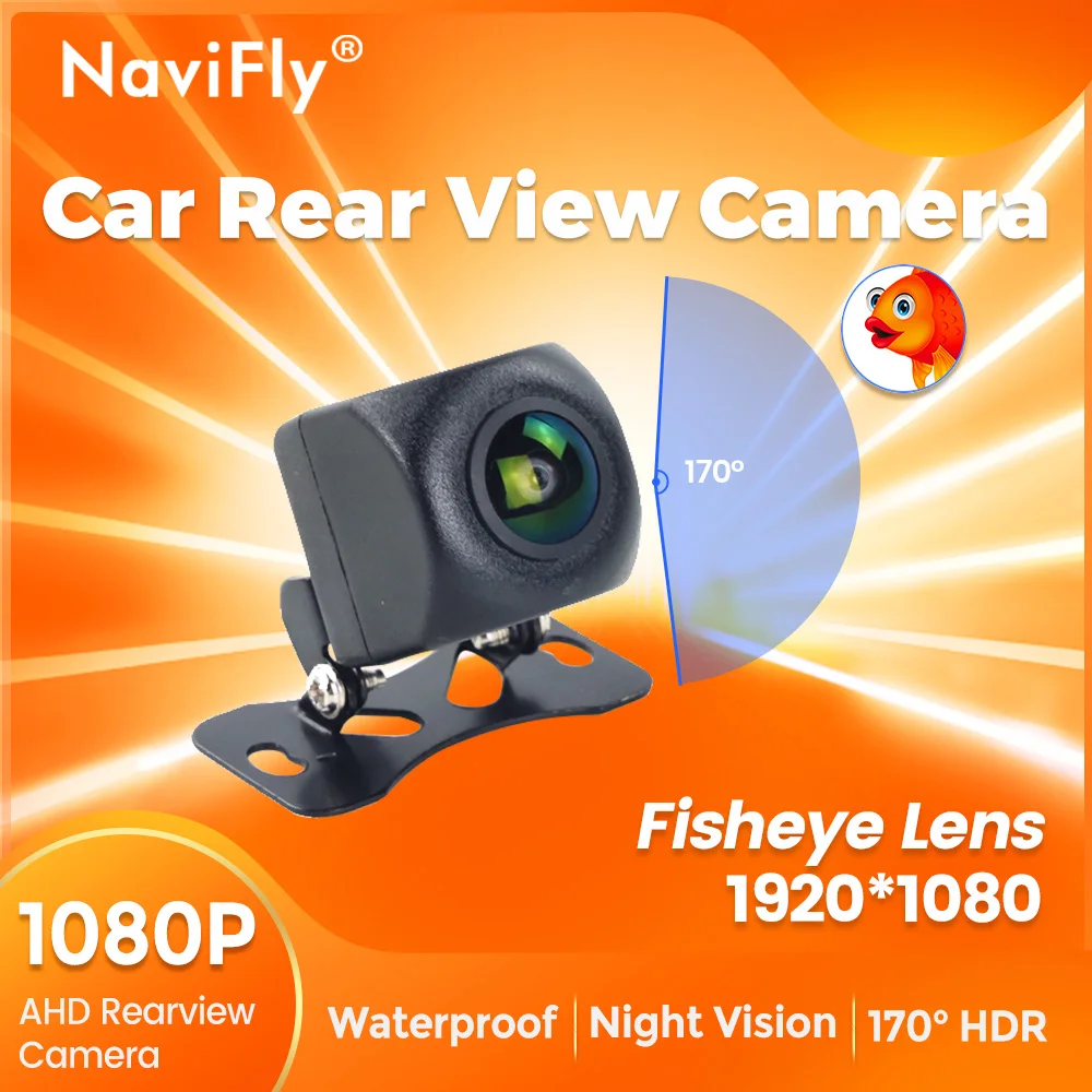HD AHD 720P 1080P 170 ° Cámara de marcha atrás para coche Universal 1080P soporte 1920*1080 lente ojo de pez visión nocturna cámara de visión trasera