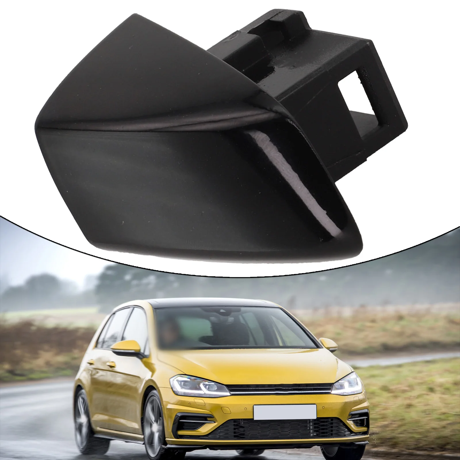 Front Left Driver Side Door Handle Trim Cover 5GG837879 For T-Roc For MK7 Years 15 To 20 Direct Replace Deep Black Plastic Unit