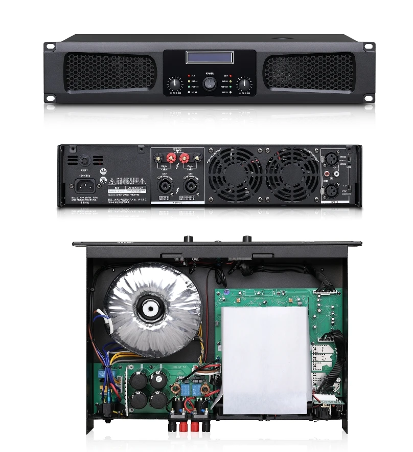 MIA-JA1000 2*1350W*4Ω Power Amplifier 2 Channel Class H with LCD Screen Stereo KTV Sound System Professional Power Amplifier