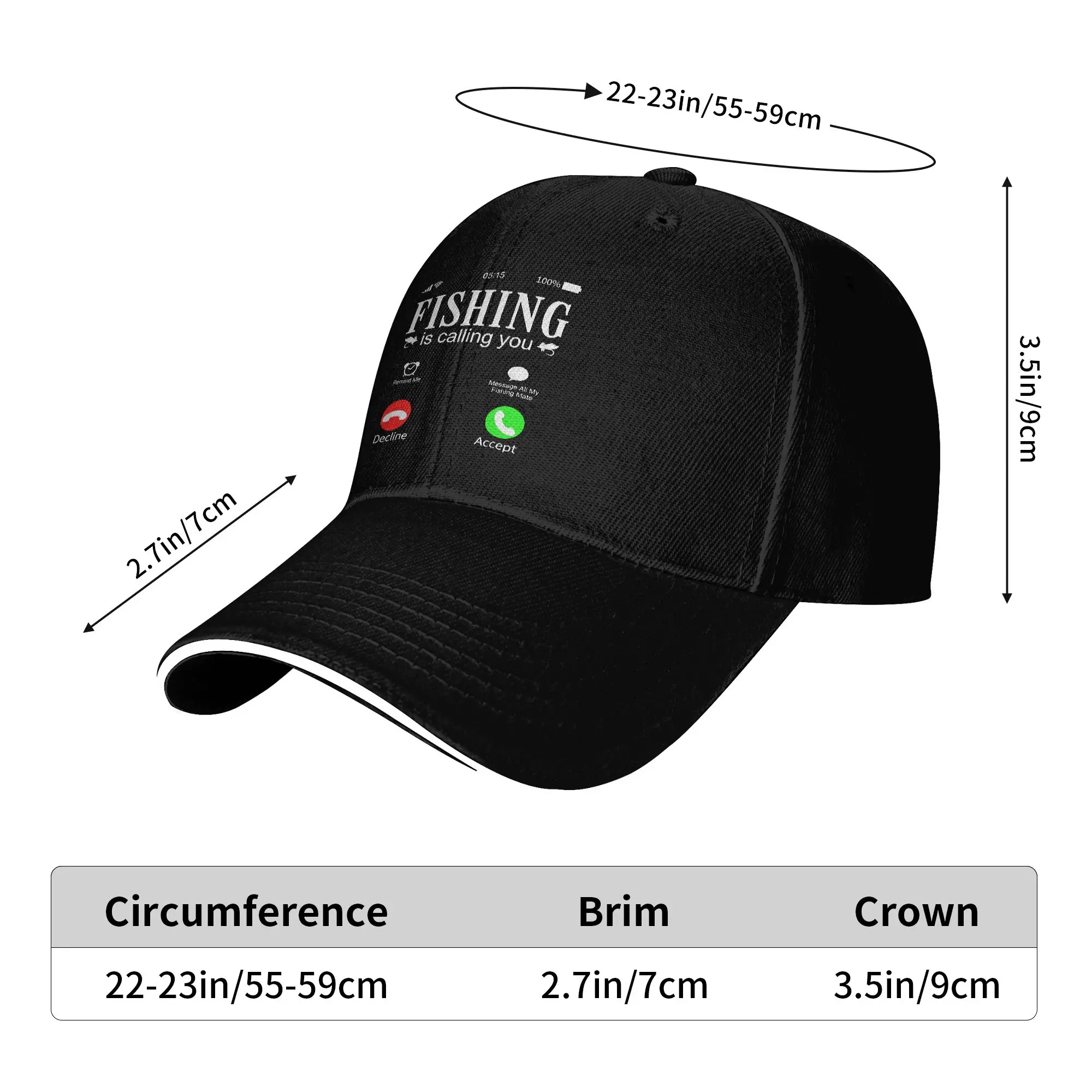 Fishing is Calling You   Funny Fishing Fisherman Humor Casual Baseball Cap Summer Trucker Hat Sunscreen Outdoor Gym Snapback Cap