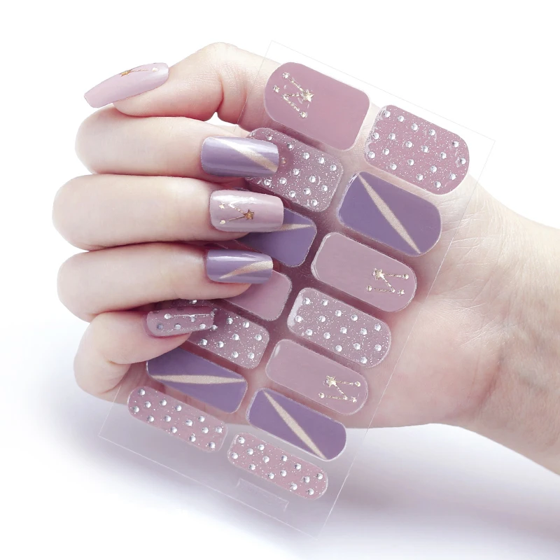 Sky Blue Nail Sticker Wholesale Price Nail Polish Stickers for Women Girls Gifts Full Cover 3D Sticker for Nails Manicure Decals