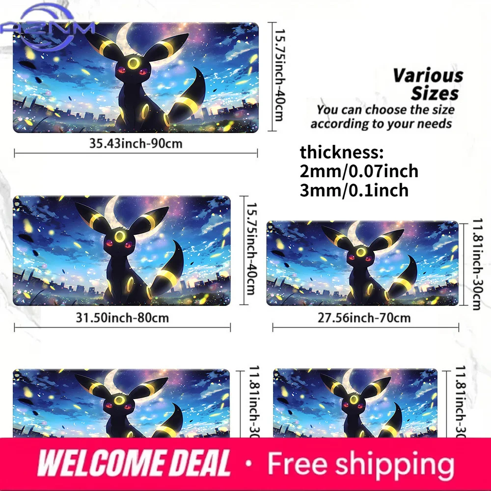 Crescent Moon Umbreon TCG Playmat Non-Slip Washable Desk Mat