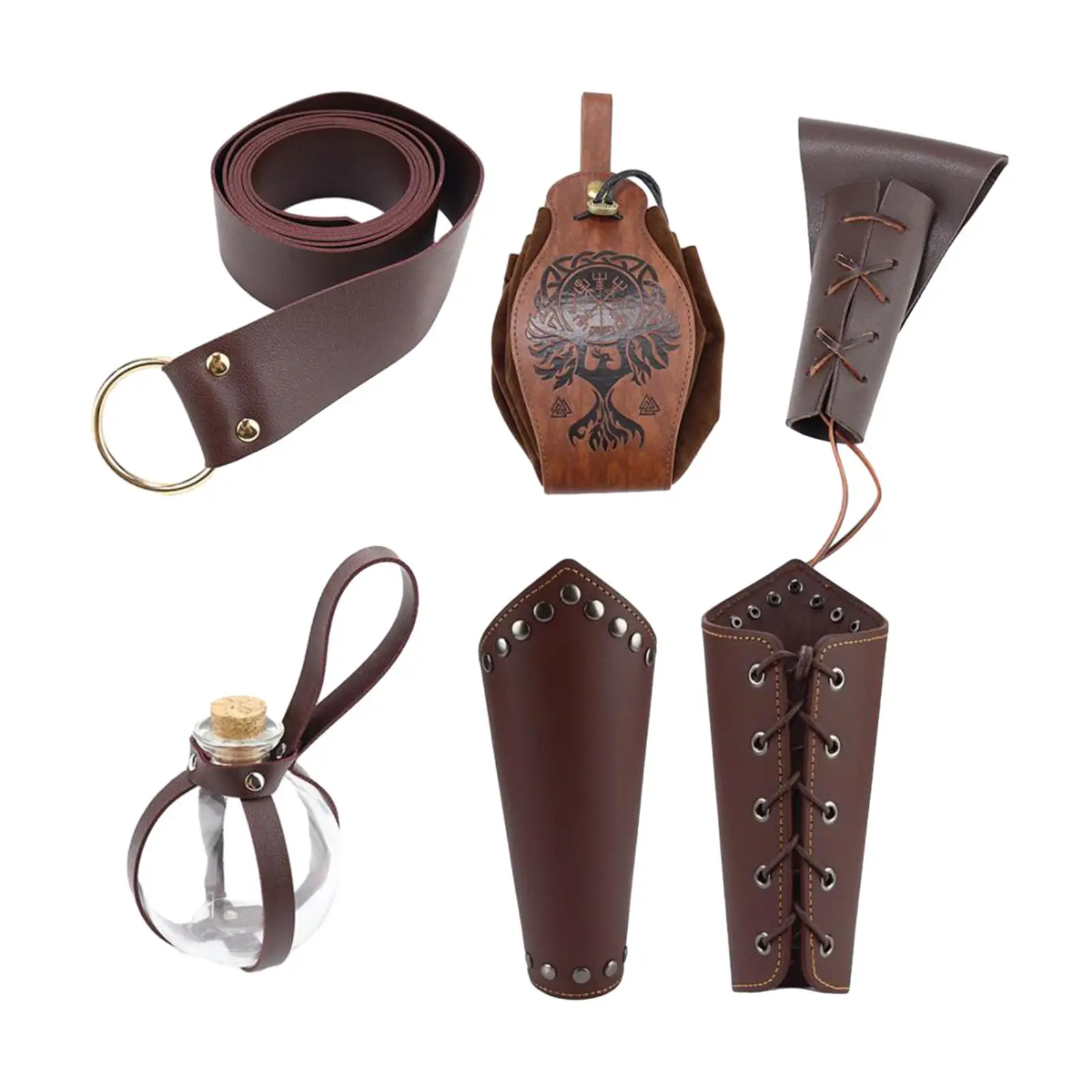 Accesorios de disfraz de caballero Medieval para hombre y niño, accesorios de Cosplay de estilo Vintage, Retro, para familia, adultos y niños, 5 piezas