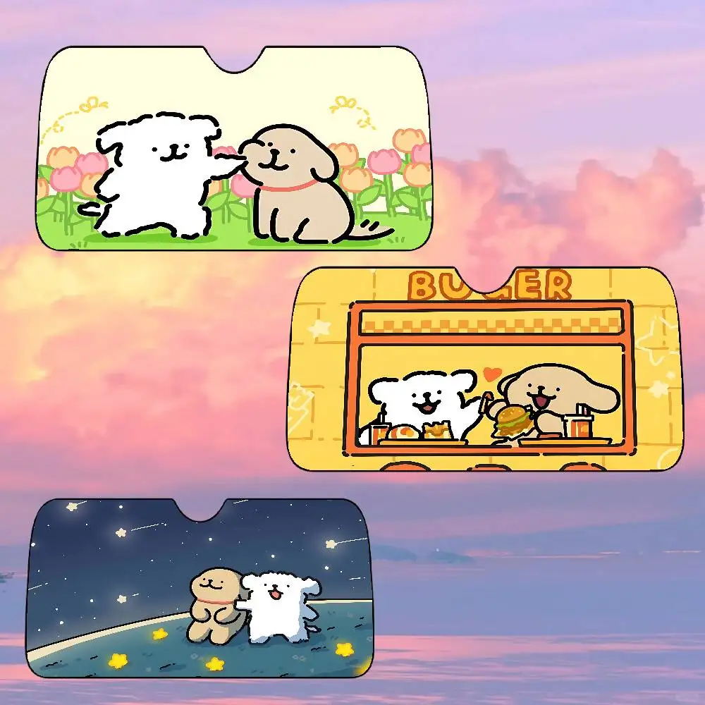 كارتون M-المالطية مظلة السيارات الستائر مظلة السيارات يغطي غطاء الزجاج الأمامي العالمي للطي قناع #5