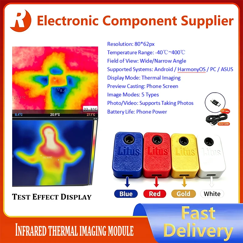 Android phone plug-and-play TYPE-C infrared thermal imaging pocket sensor module 80*62px Customizable