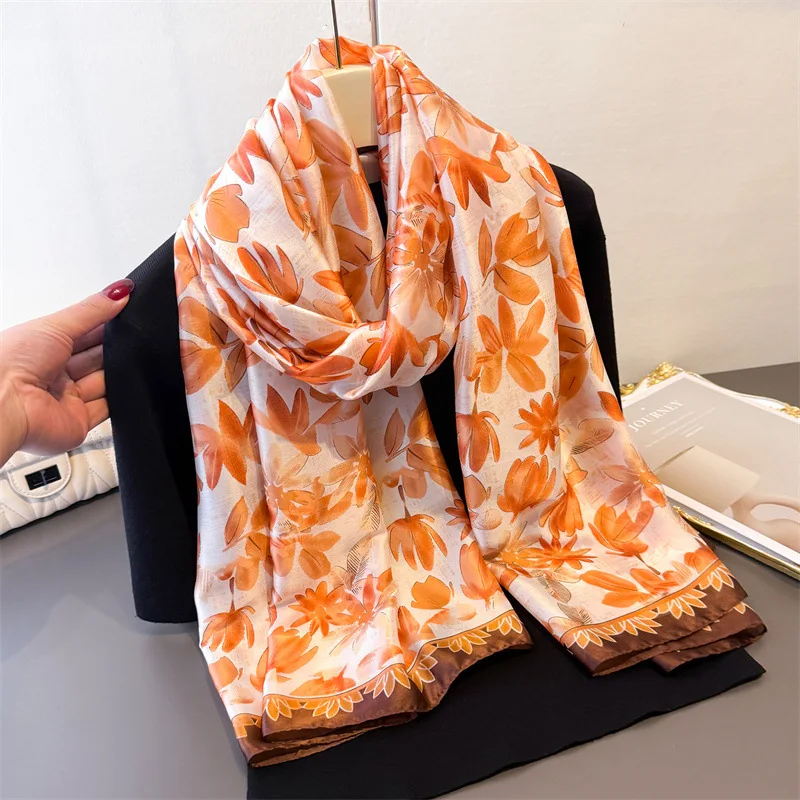 

2025 New Korean Spring Summer Light Scarf for Women Fashion Elegant Printing Shawls Scarves Female Wraps Lady Bandana Desigual
