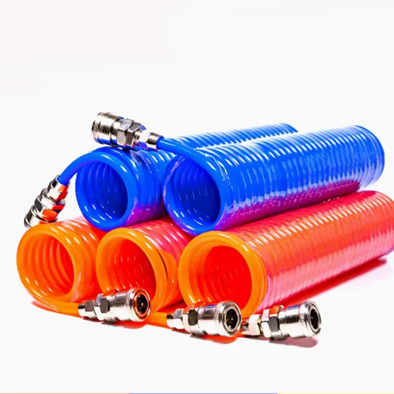 

PU Pneumatic air hose spring hose with connector ir compressor air pump, high-pressure steam pipe, pneumatic air pipe quick 8x5