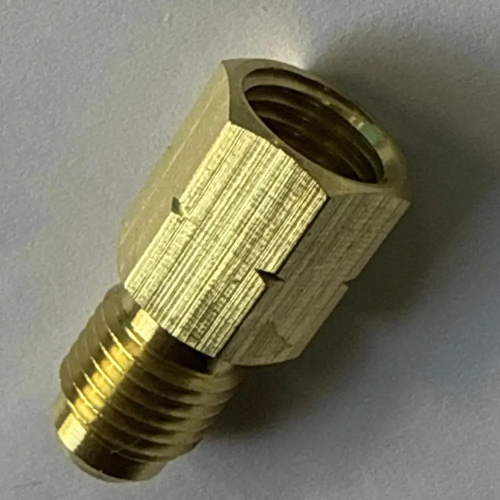 R32 محول الخيط الأيسر 1/4 SAE ذكر إلى 1/4 أنثى إلى 1/4 بوصة NPT موضوع الصلب محول المناسب R32 H6E5 #3