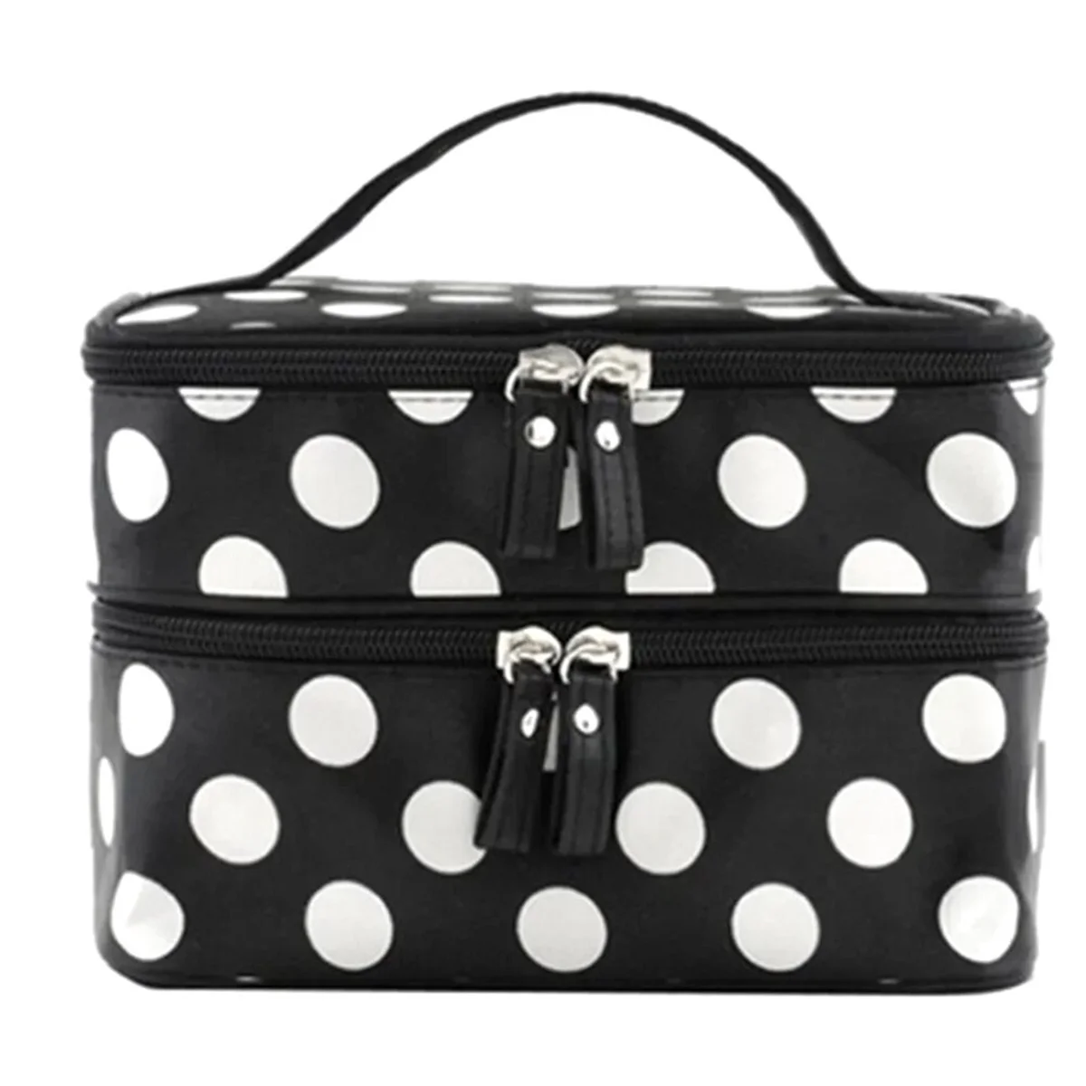 A98U Large Capacity Cosmetic Bag Double Layer Zipper Women Makeup Bags Portable Travel Toiletries Organizer