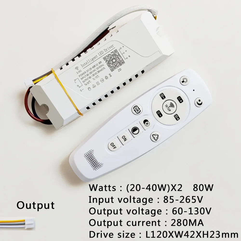 AC85-265V RF 2.4G Remote Palette Drive Phone APP Control LED Driver 12W-160W Lighting Transformer For Dual Colors Lamps