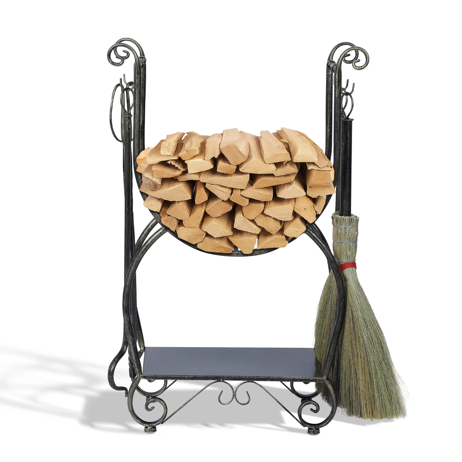 벽난로 장작 보관함 4종 도구 세트 장작 홀더 보관함 실내외 겸용 헤비 듀티