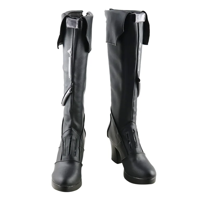 Valorant-sage cosplay sapatos de couro de salto alto meados de bezerro botas halloween masquerade carnaval desempenho festa traje adereços