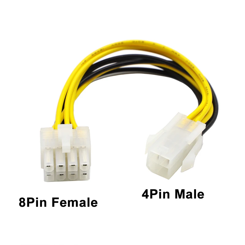 

20cm ATX 4 Pin Male to 8 Pin Female EPS Power Cable Adapter PC Motherboard CPU Power Supply Line Extension Cable High quality