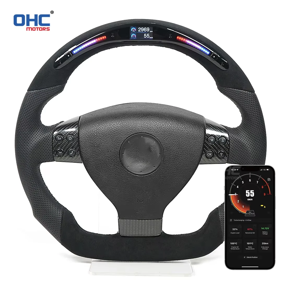 عجلة قيادة مخصصة من ألياف الكربون OHC لسيارة VW Volkswagen Golf 5 Mk5 GTI TSI Passat Maiteng Touran جلد مثقوب