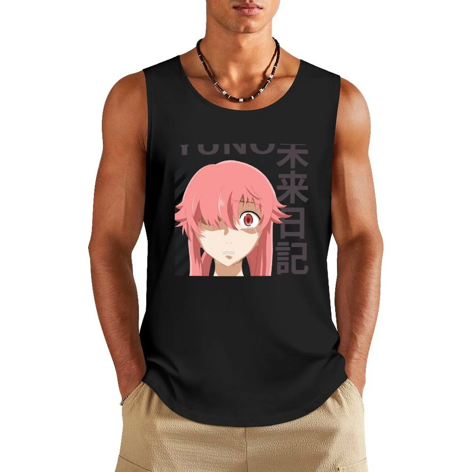 

Yuno Gasai future diary v2 Tank Top male top training weight vest Men's t-shirt fitness clothing for men