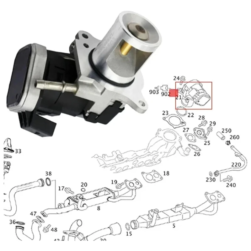 Car Reliable EGR Valves Reduce Emissions for E350 GL350 ML350 ML320 R350 S350 6421401960 A6421401960 Corrosion Resistant