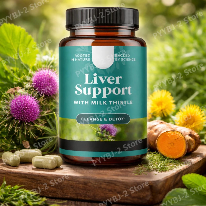 Liver Support Supplement with Milk Thistle Beetroot Ginger and Dandelion Root- Supports Liver Health Detoxification-70 Capsules