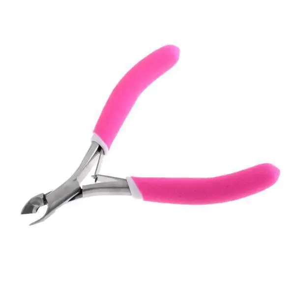 Manicure Trimmer Stainless Steel Cuticle Remover Pink Pliers for Nail Care Pedicure Salon Accessories