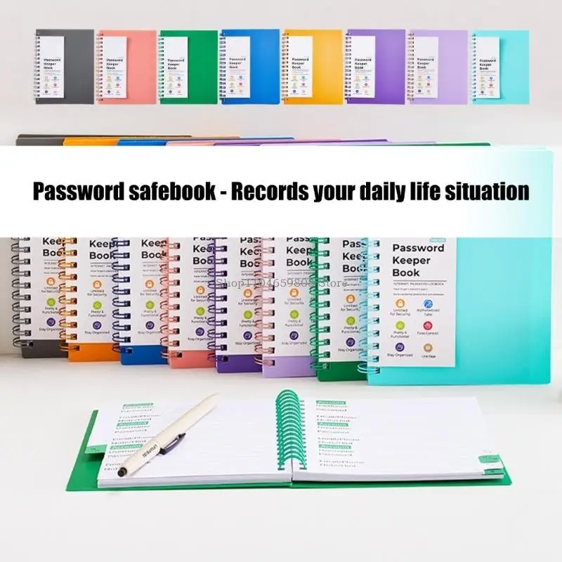 Книга хранителя паролей с индексом A-z Spirals Notebook School School Supplies
