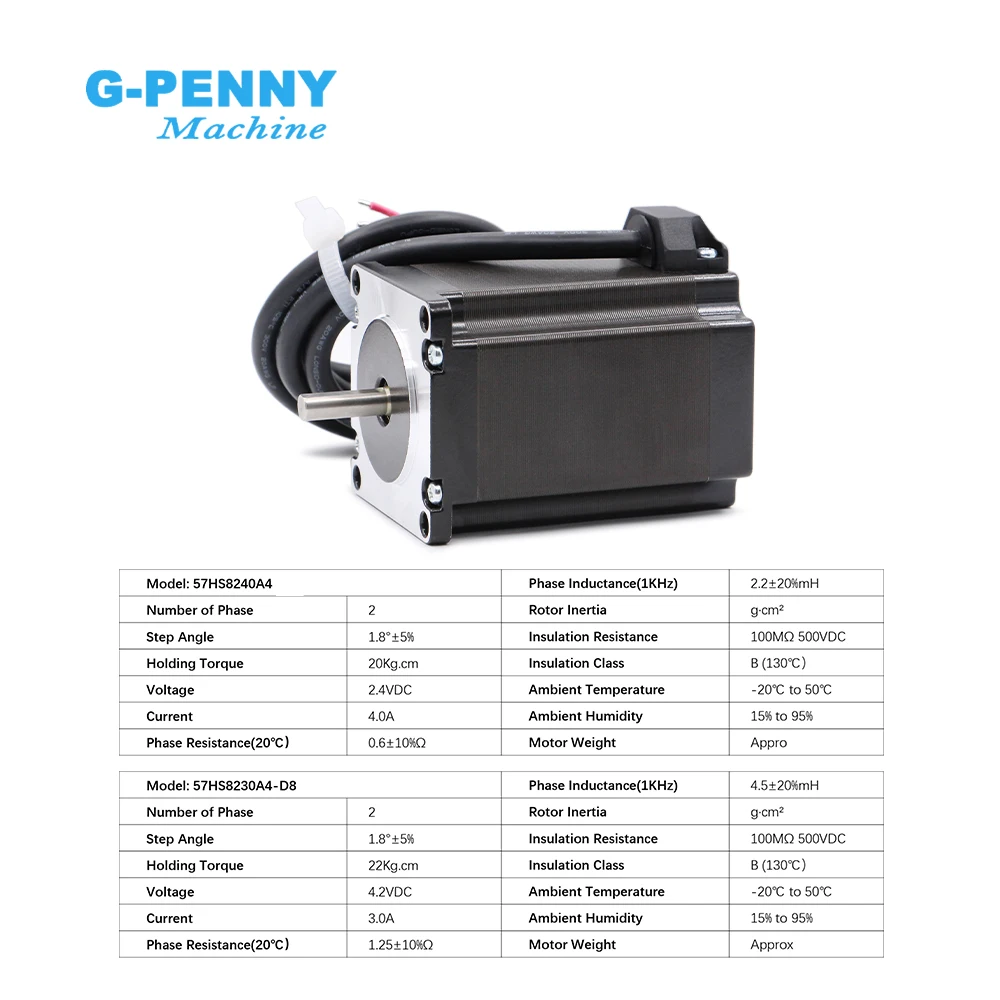 Nema 23 Cnc Stappenmotor 57X82Mm 3a 2.2n. M D = 8Mm 6.35Mm 315oz-in Nema23 Cnc Router Gravure Freesmachine 3d Printer