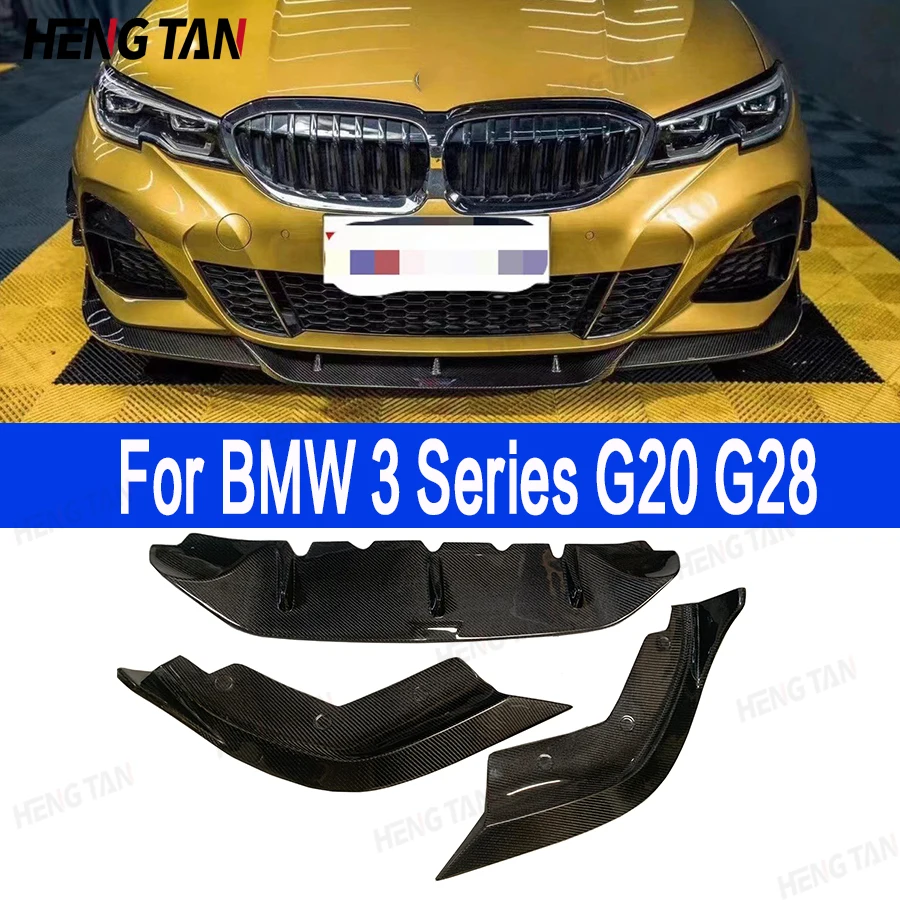 

Carbon Fiber Car Front Bumper Diverter Spoiler For BMW 3 Series G20 G28 325li 330li M Sports 2019-2022 Diffuser Front lip chin