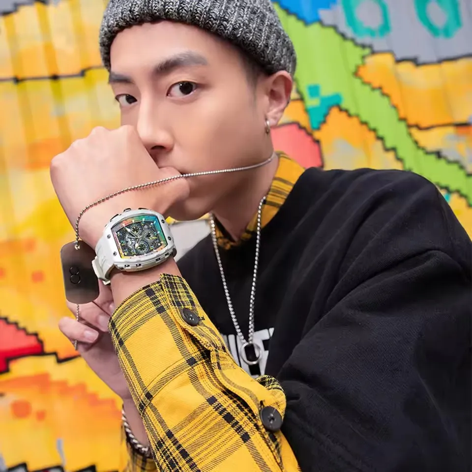 마크 페어웨일 5001 패션 쿼츠 손목시계 남성용 컬러풀 다이얼 야광 달력 방수 스포츠 시계