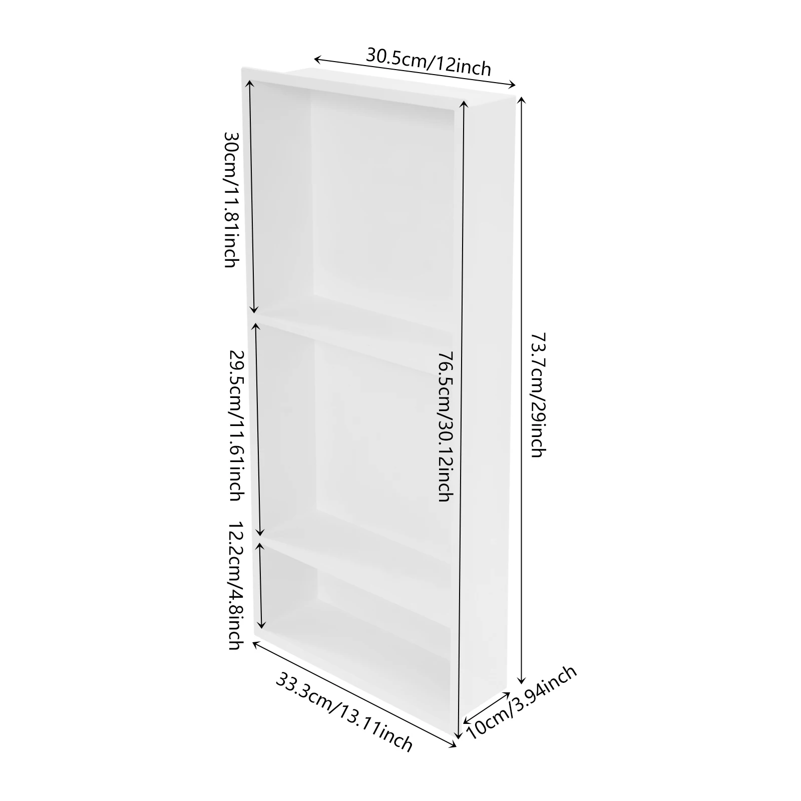 

30.12*13.11" White Recessed Shower Storage Shelf, Bathroom Shelf Organizer, 304 SS Bathroom Shower Shelf For Bathrooms, Offices