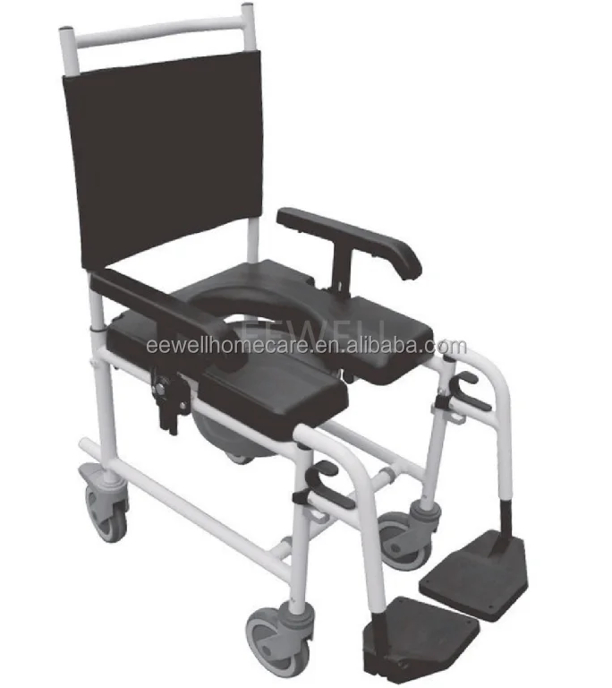 كرسي صوان يدوي لكبار السن والمعاقين من الألومنيوم مع مساند للذراعين قابلة للطي لمعدات إعادة التأهيل #3