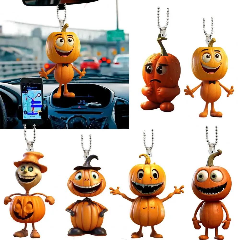 Tear Break-proof Car Pendant Halloween Car Pendant Vibrant Halloween Pumpkin Car Keychains Multifunctional Pendants for Home