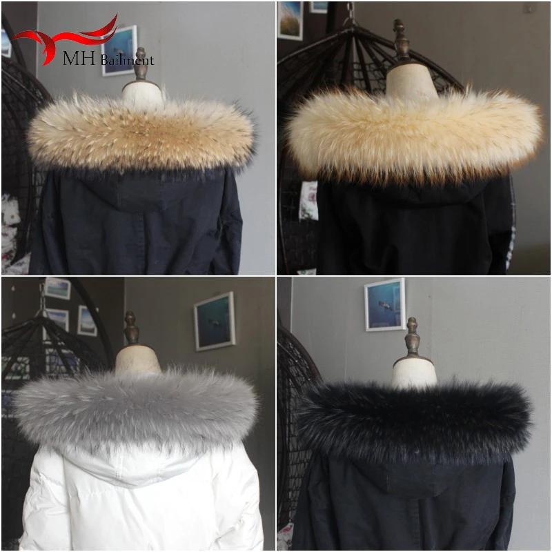 Winter Women New Real Raccoon Fur Collar Warm Scarf Scarfs Ladies Fashion Luxury Designers Genuine Brand Scarves Womens Shawl