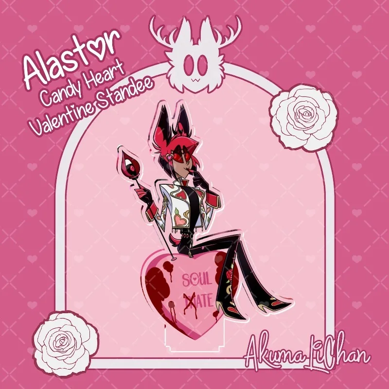 

Alastor Valentines Candy Heart Standee Original Acrylic Handmade Cute Cartoon Anime Pendant Toy Gift for Daily Use and Friends